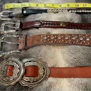 Set of Stylish Belts with Silver Accents